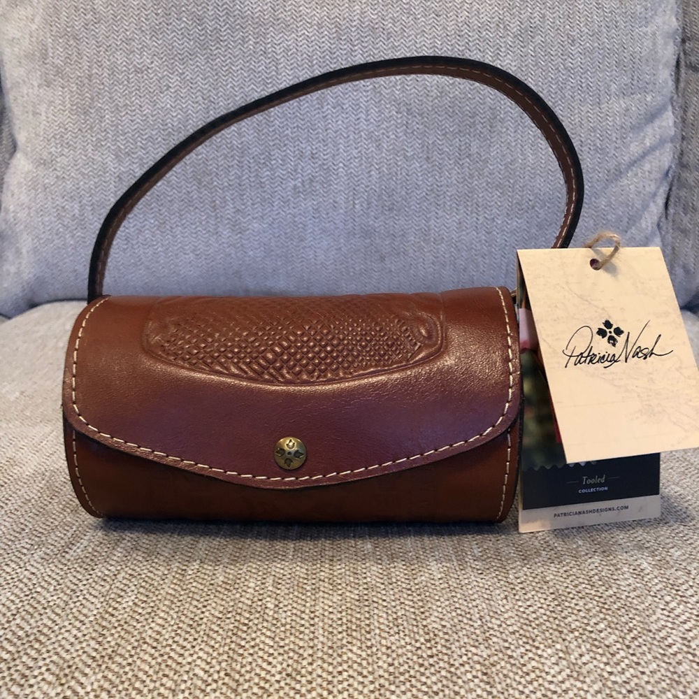 Patricia Nash round leather crossbody satchel